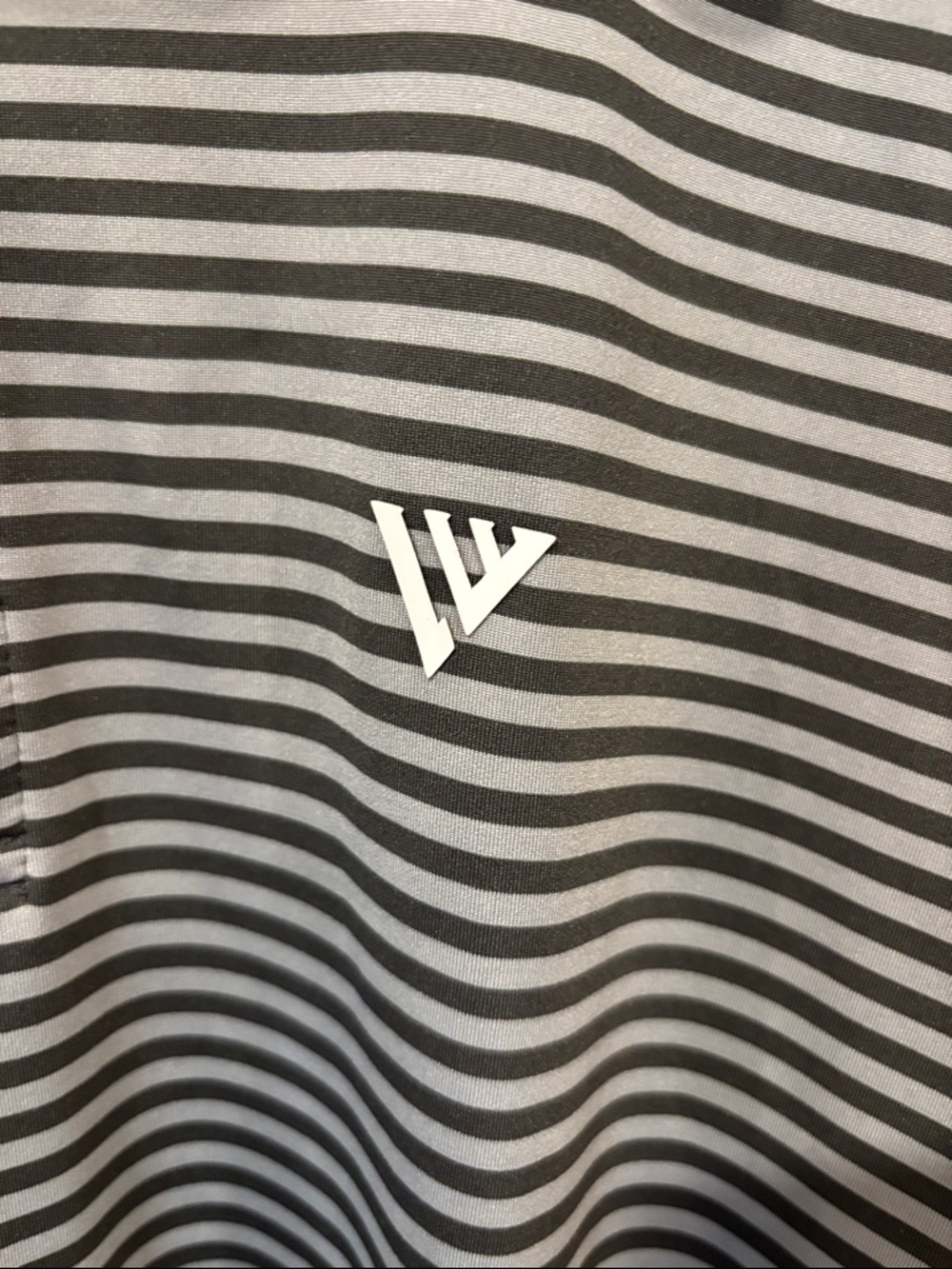 W Collection Gray & White Striped Performance Polo - Picture 2 of 6